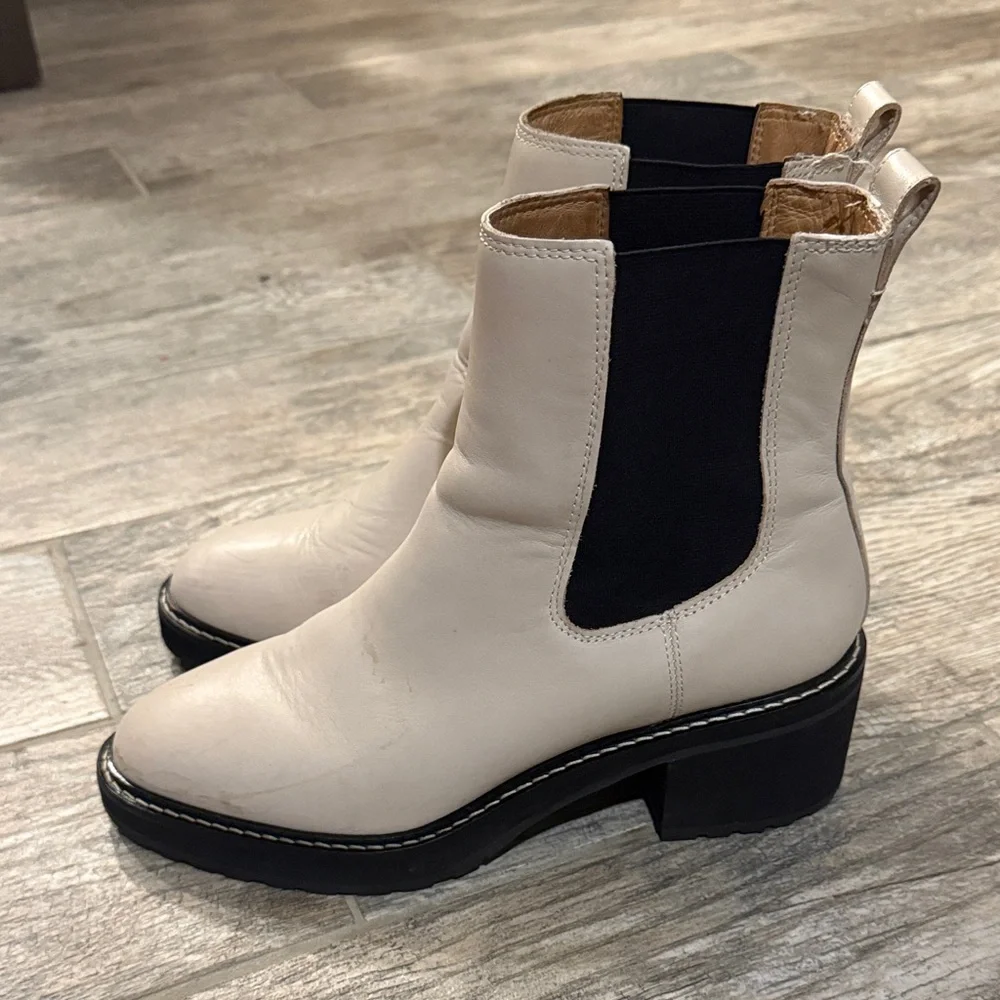 Madewell Cream and Black Ankle Booties - Picture 5 of 9